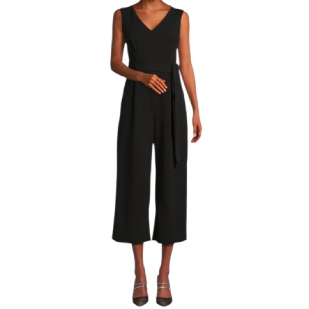 Calvin Klein Black sleeveless Jumpsuit V-neck Versatile and Sleek Size 10